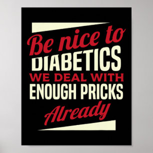 Poster Amusement Type 1 Diabète T1D Sensibilisation au di
