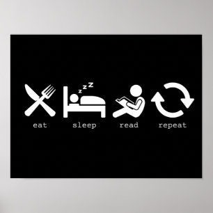 Poster Amusez-vous Mangez Dormez Lisez Répétez 