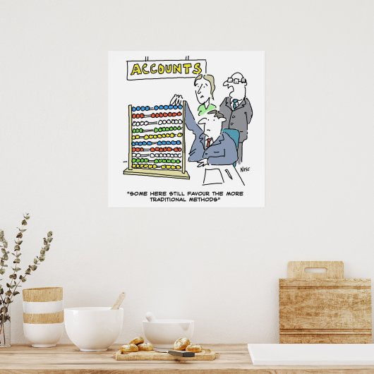 Poster An Accountant Using an Abacus at Work (Cuisine)