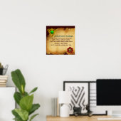 Poster An Old Irish Blessing Parchment with Celtic Heart (Bureau à domicile)