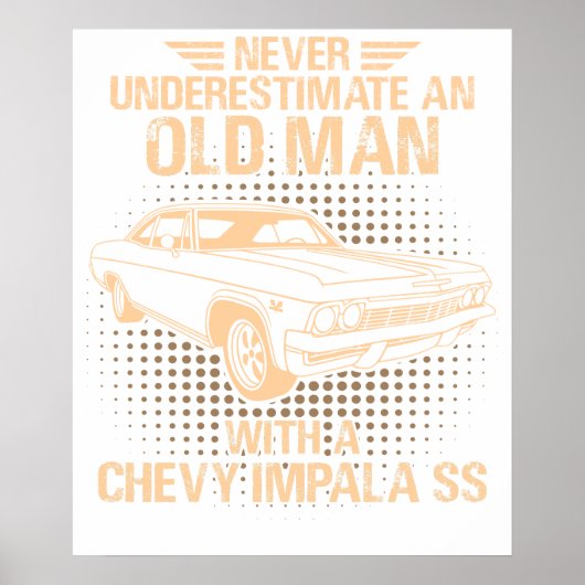 Poster An Old Man Chevrolet Impala Ss 1965 (Devant)