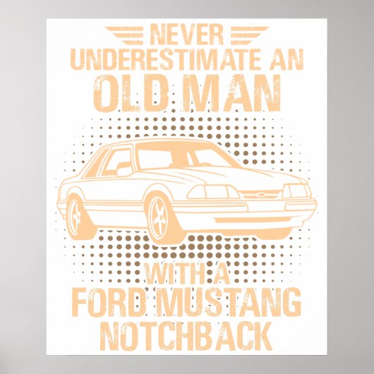 Poster An Old Man Ford Mustang 1989 Notchback (Devant)