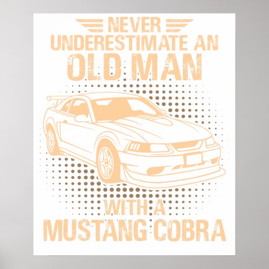 Poster An Old Man Ford Mustang 2000 Svt Cobra R (Devant)