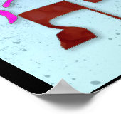 Poster Ana b"Koach ~ Lettres initiales ~ Couleurs de l'au (Coin)