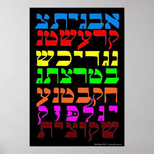 Poster Ana B'Koach dans les sept couleurs (Devant)