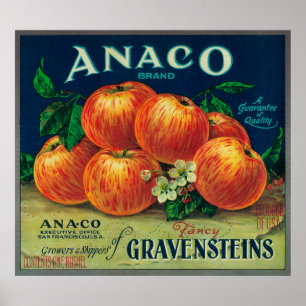 Poster Anaco Apple Étiquette