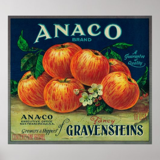 Poster Anaco Apple Étiquette (Devant)
