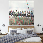 Poster Anaglyph 3D- Lunch atop Skyscraper New York Canvas Afdruk (Insitu (Slaapkamer))