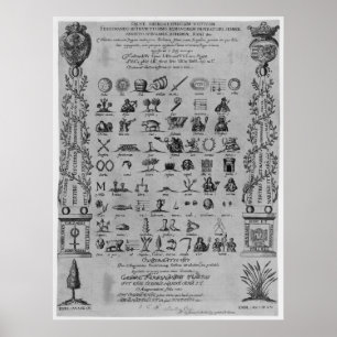 Poster Anagramme latin de symboles de Hieroglyphicum