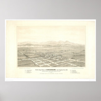 Poster Anaheim, CA. Carte panoramique (0025A) - Restaurée