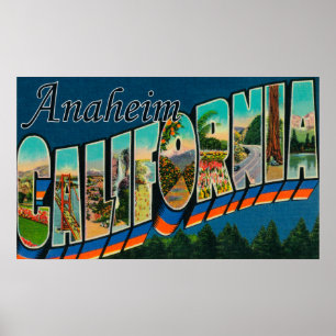 Poster Anaheim, Californie - Scènes de grandes lettres
