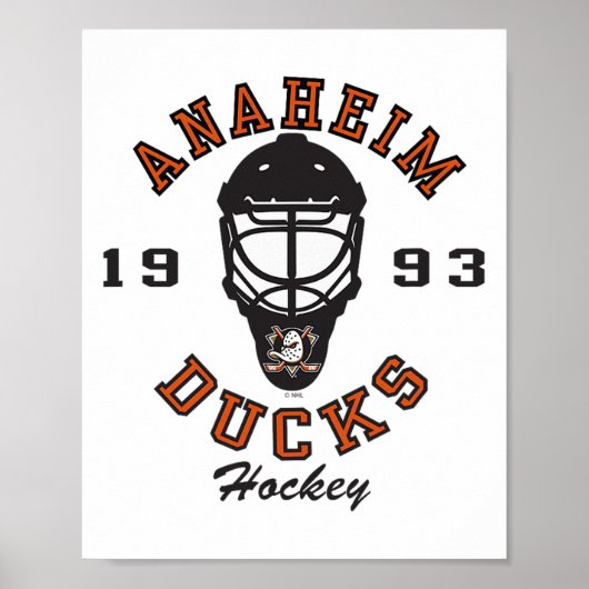Poster Anaheim Ducks Hockey Mask White Officially License (Devant)