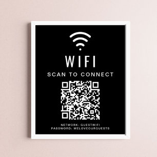 Poster Analyse réseau Wifi pour connecter le code QR en n