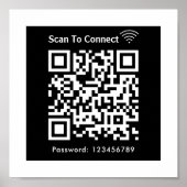 Poster Analyse Wifi Pour Connecter Mot De Passe Code Qr N (Devant)