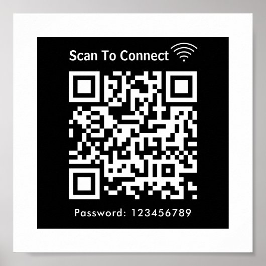 Poster Analyse Wifi Pour Connecter Mot De Passe Code Qr N (Devant)