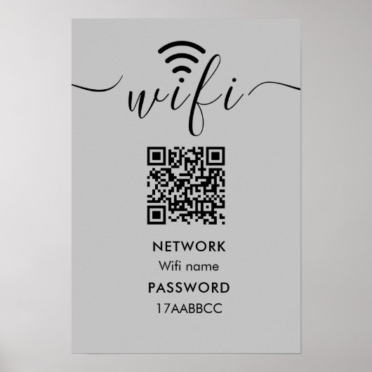 Poster Analyser pour connecter le réseau Wifi QR Code Min (Devant)