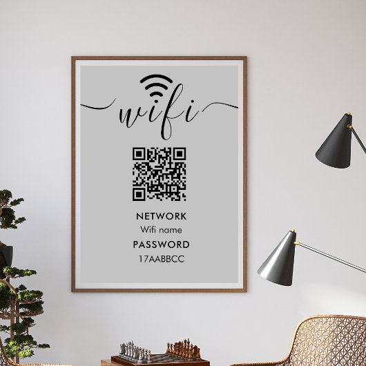 Poster Analyser pour connecter le réseau Wifi QR Code Min