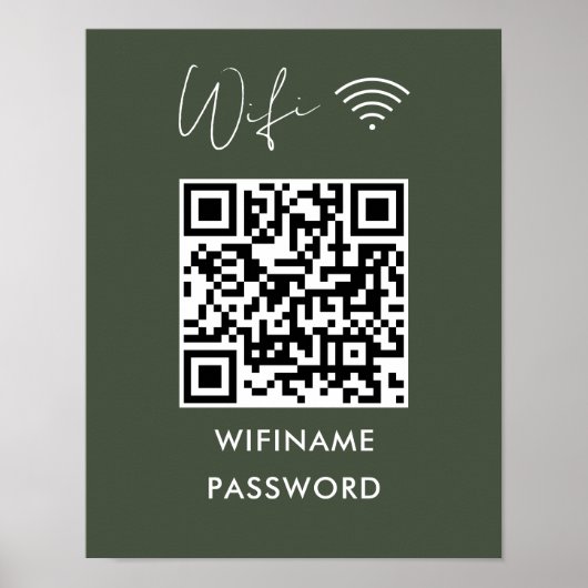 Poster Analyser Pour Connecter Wifi Qr Code Mot De Passe  (Devant)