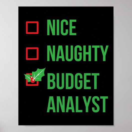 Poster Analyste du budget Funny Pajama cadeau de Noël (Devant)