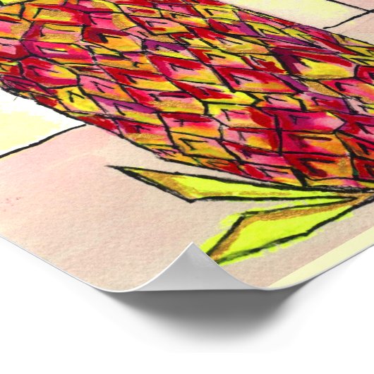 Poster Ananas à aile gauche (Coin)