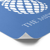 Poster Ananas blanc chic sur fond bleu (Coin)
