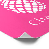 Poster Ananas blanc chic sur fond rose (Coin)