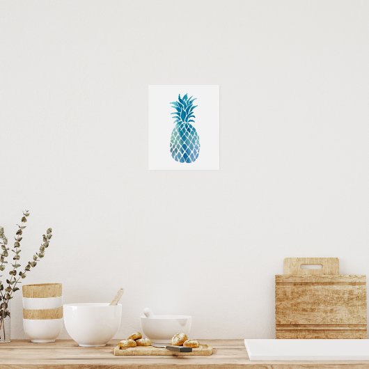 Poster ananas bleu (Cuisine)