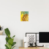 Poster Ananas botanique en jaune (Bureau à domicile)