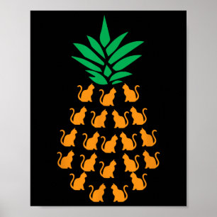 Poster Ananas Chats Vêtements Amoureux des chats Aloha Ha