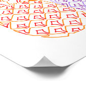 Poster Ananas coloré Line Art (Coin)