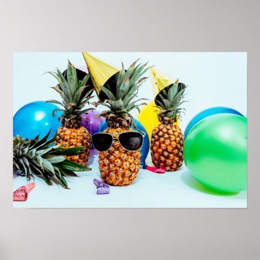Poster Ananas de la fête avec des faveurs de fête Petits (Devant)