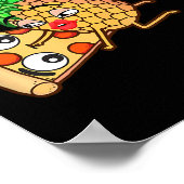 Poster Ananas Drôle Sur Pizza (Coin)
