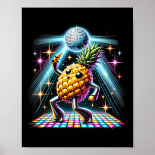 Poster Ananas esthétique Disco Danseuse Danse Éffrayante