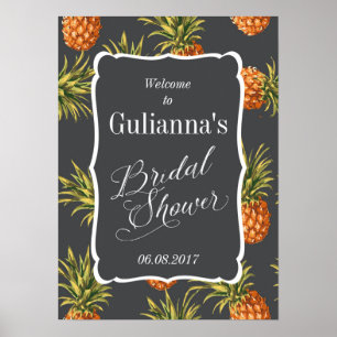 Poster Ananas Fête des mariées tropicale