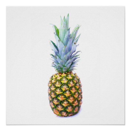 Poster Ananas Fruit Plage Dessert Coloré Tropical (Devant)