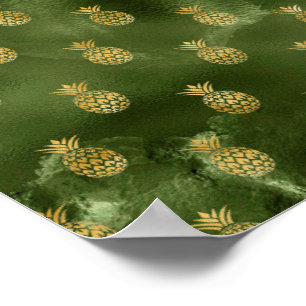 Poster Ananas Jaune Vert Jungle Fruit Tropical