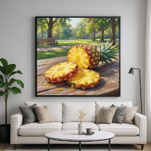 Poster Ananas Juteux - Style de Peinture Pastel