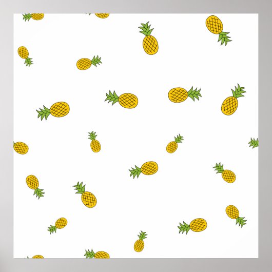 Poster Ananas mignon motif sans couture arrière - plan. V (Devant)