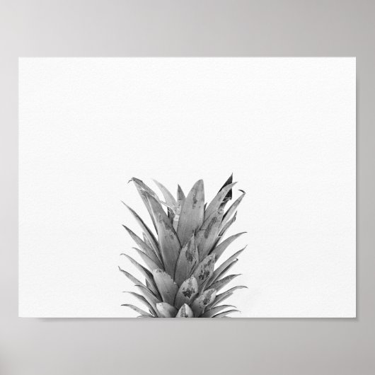 Poster Ananas noir et blanc (Devant)