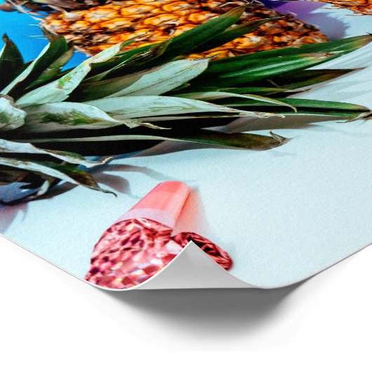 Poster Ananas temps fête avec Fête Faveurs Petit (Coin)