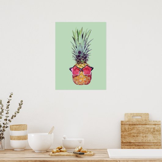 Poster Ananas tendance (Cuisine)