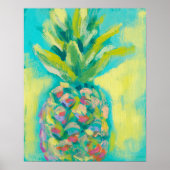 Poster Ananas tropical coloré (Devant)