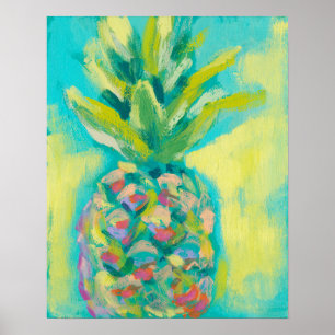 Poster Ananas tropical coloré