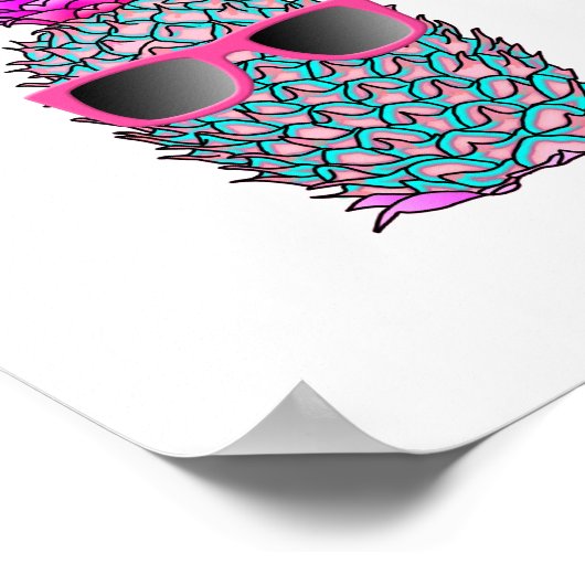 Poster Ananas tropical cool (Coin)