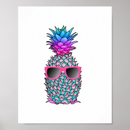 Poster Ananas tropical cool (Devant)