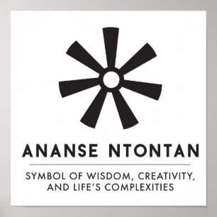 Poster ANANSE NTONTAN Symbole de la sagesse, de la créa