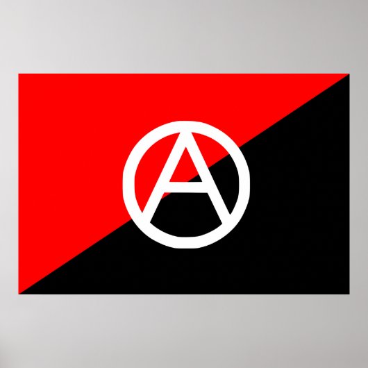 Poster Anarchie du drapeau rouge noir et blanc (Devant)