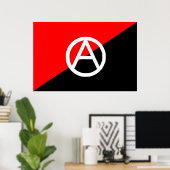 Poster Anarchie du drapeau rouge noir et blanc (Bureau à domicile)