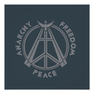 Poster Anarchie, liberté et paix : Symbole d'anarchie mod