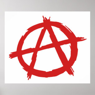 Poster Anarchiste rouge un logo d'anarchie de symbole